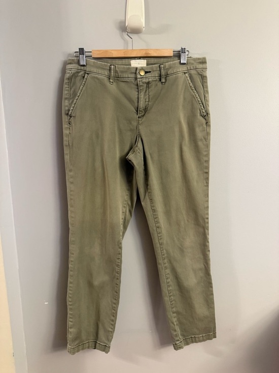 Caslon Denim - Caslon Olive Green Stretch Chino Pants Size 12 Classic Slim Fit Mid Rise